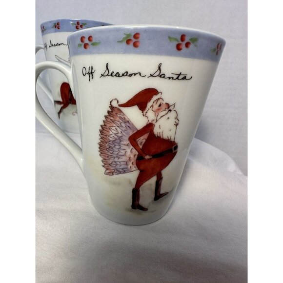4 Tracy Porter Coffee Mug Cup Off Season Santa Christmas United States Flag 12oz - Picture 5 of 10